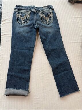 Vigoss Women's Dark Wash Straight-Leg Jeans with Embroidered Back Pockets